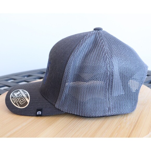 NWT Travis Mathew Cruz Trucker Baseball Cap Flexfit Snapback Golf Black Heather - Picture 3 of 12